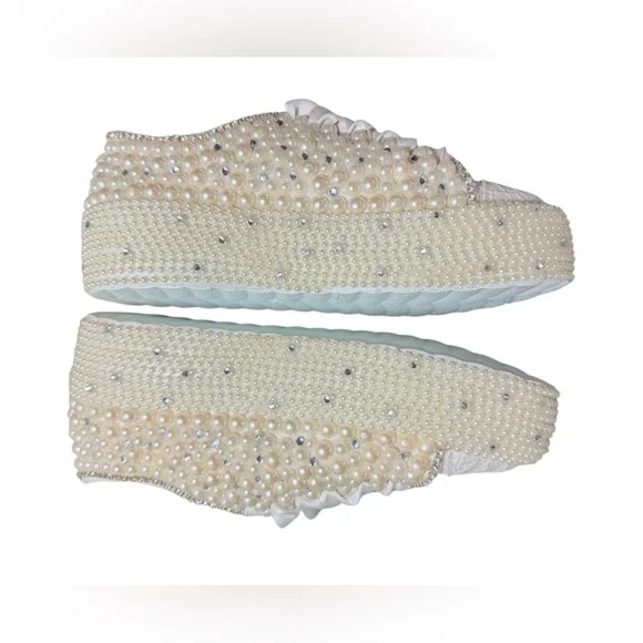 Stilo Cream Textured Espadrilles with Shimmery Finish|Made in Turkey. - Picture 12 of 12